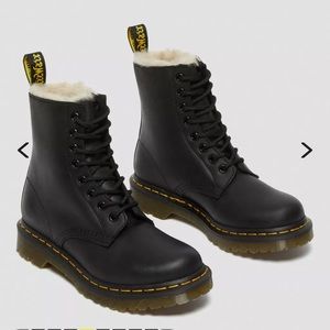 Doc Marten women’s 1460 faux fur lined lace up boots